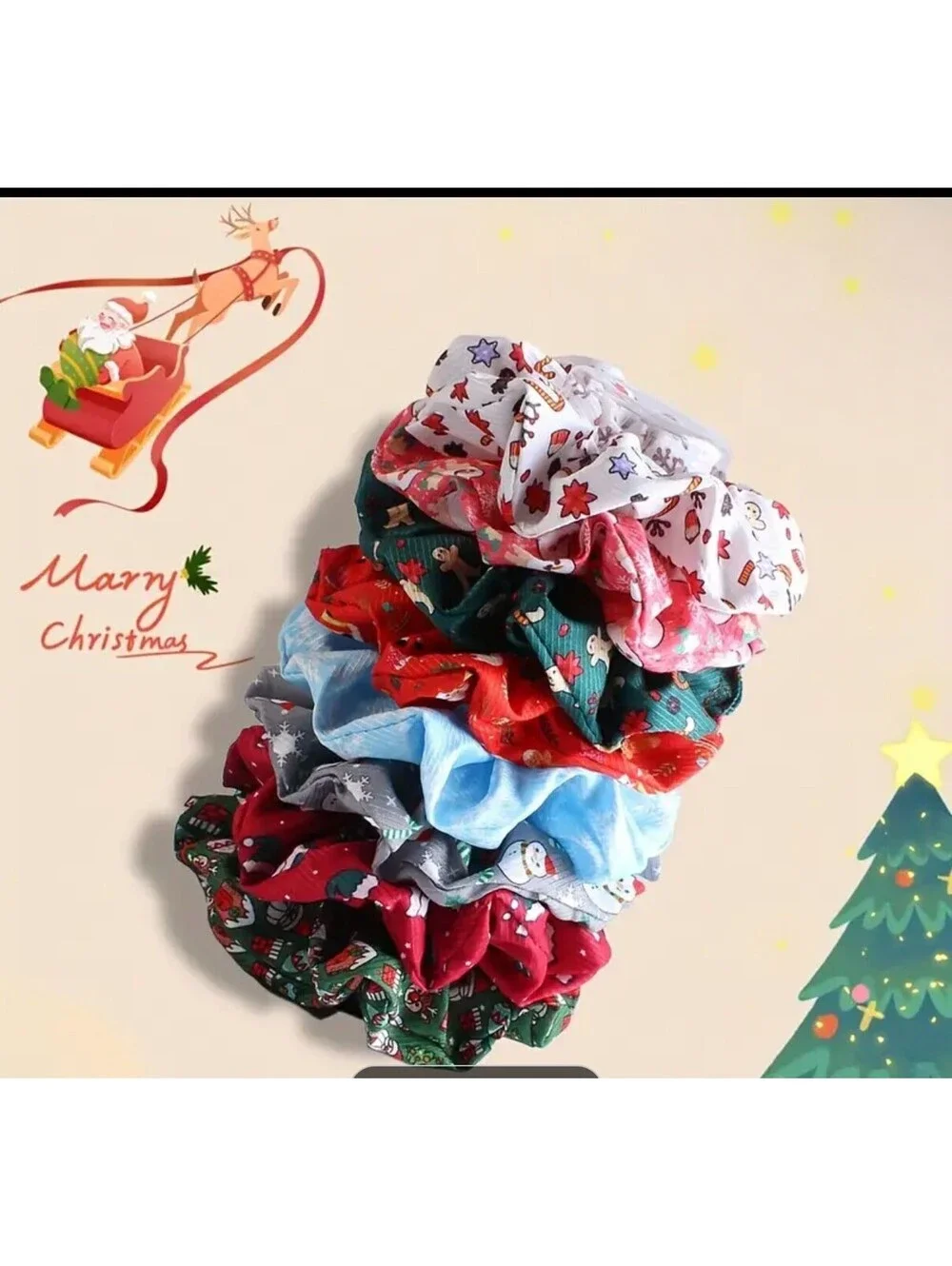 6 Days SCRUNCHIES CHRISTMAS Calendar,